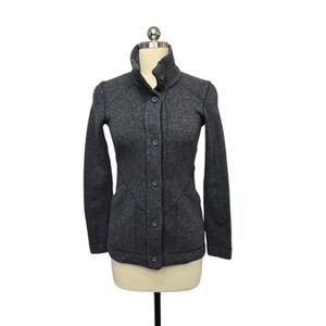 Marmot Jacket Womens XS Charcoal Wool Blend Button Front Stand‎ Collar Pockets